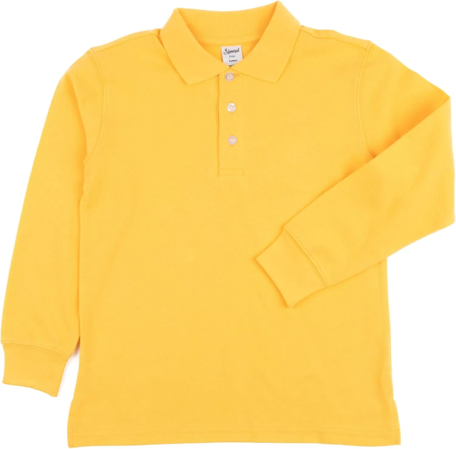 Leveret Kids & Toddler Boys Girls Long Sleeve 100% Cotton Uniform Polo Shirt Variety of Colors (Size 2-14 Years)