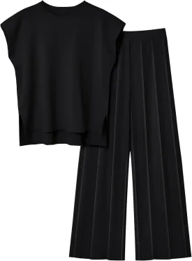 LILLUSORY 2 Piece Sets for Women Summer Vacation 2025 Lounge Outfits Matching Two Pcs Spring Knit Tracksuits Sweat Suits