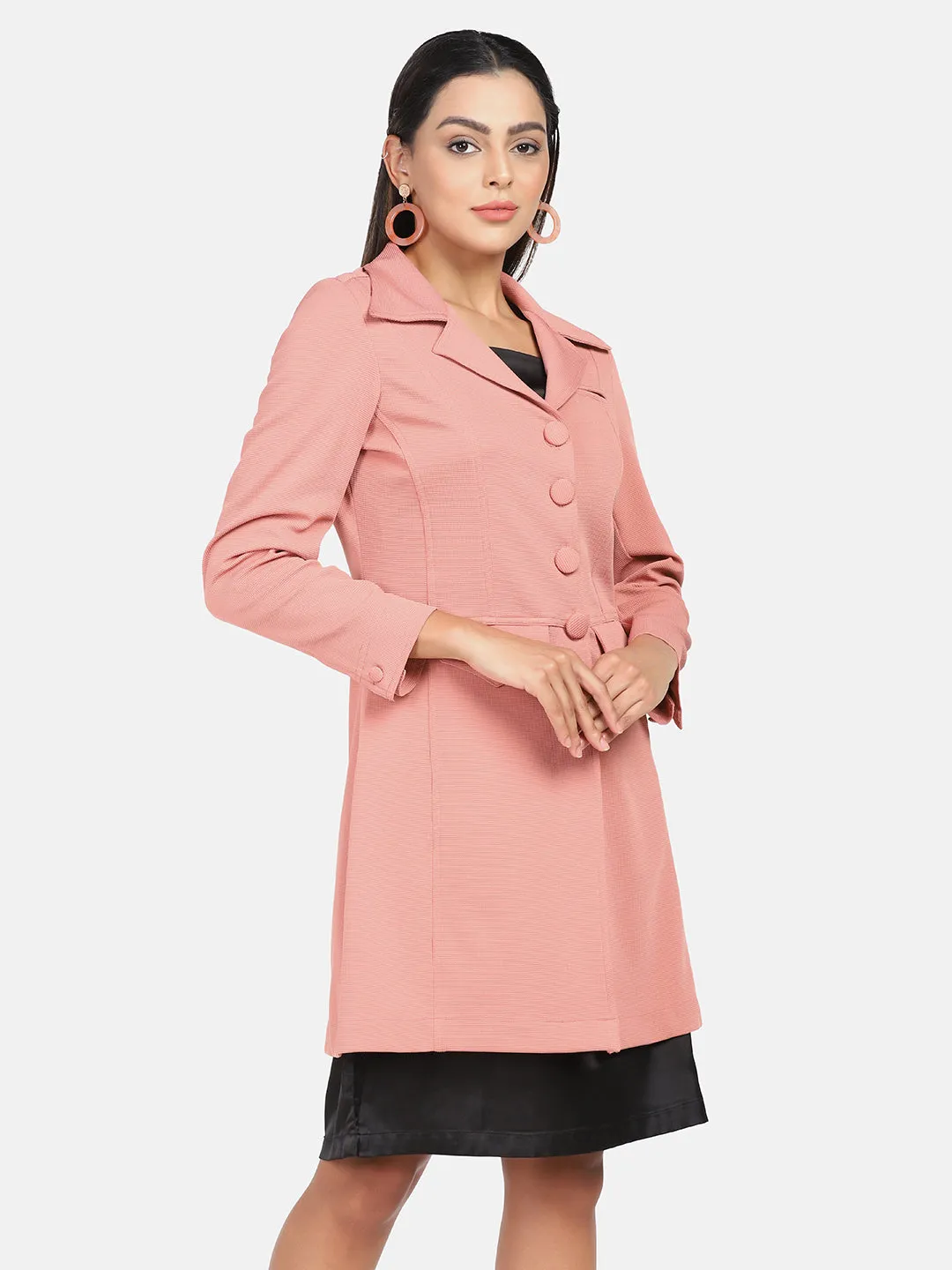 Longline Stretch Jacket- Peach