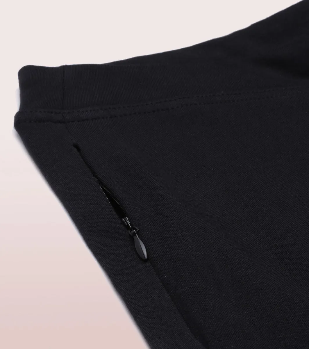 Lounge Pants | Basic Straight Leg Pants With Adjustable Drawstring And Zipper Pockets