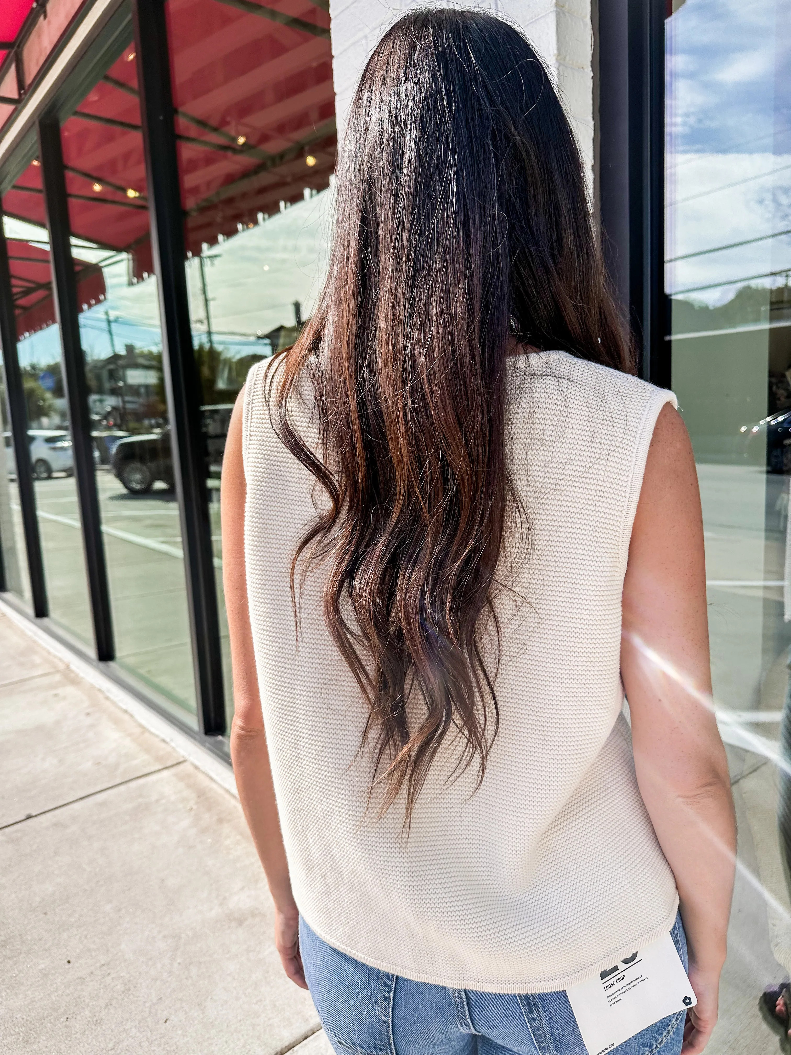 Luna Vest Top - Beige