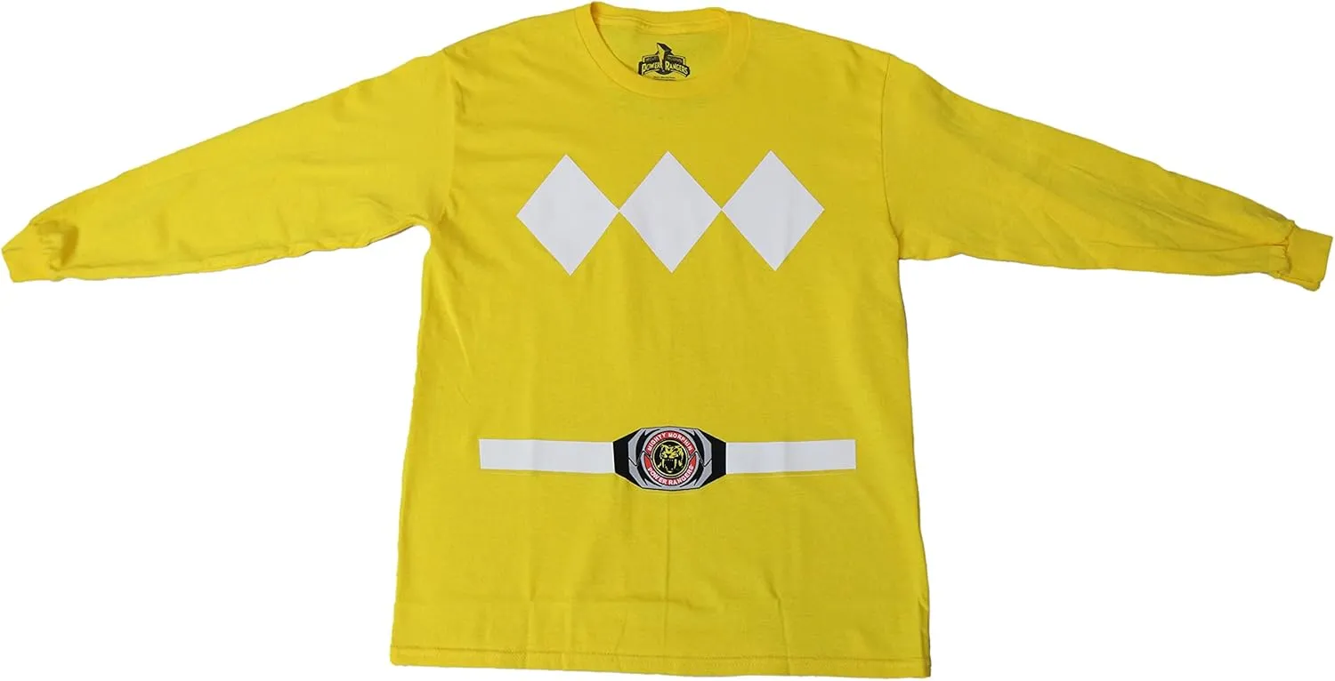 Mad Engine Mighty Morphin Power Rangers Boys Youth Halloween Costume Long Sleeve T-Shirt Tee