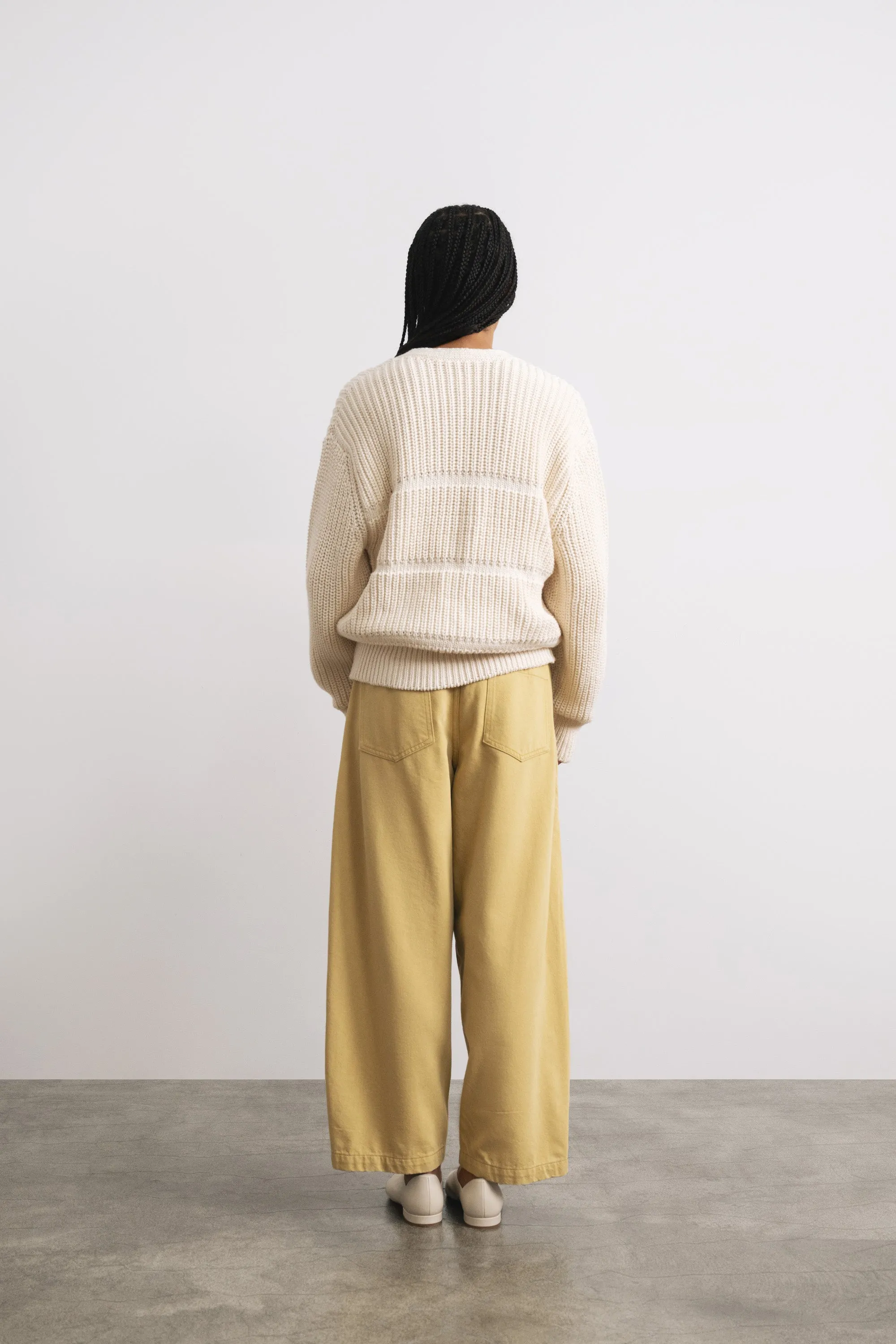 Margot Cardigan, Organic Tanguis Cotton, Ecru