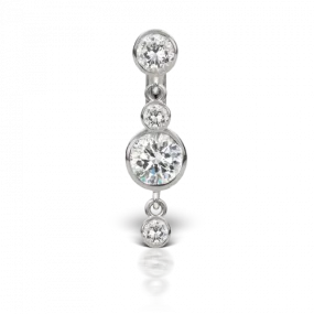 MARIA TASH 3mm-4mm Cubic Zirconia with Double Dangle Barbell (Rose Gold)
