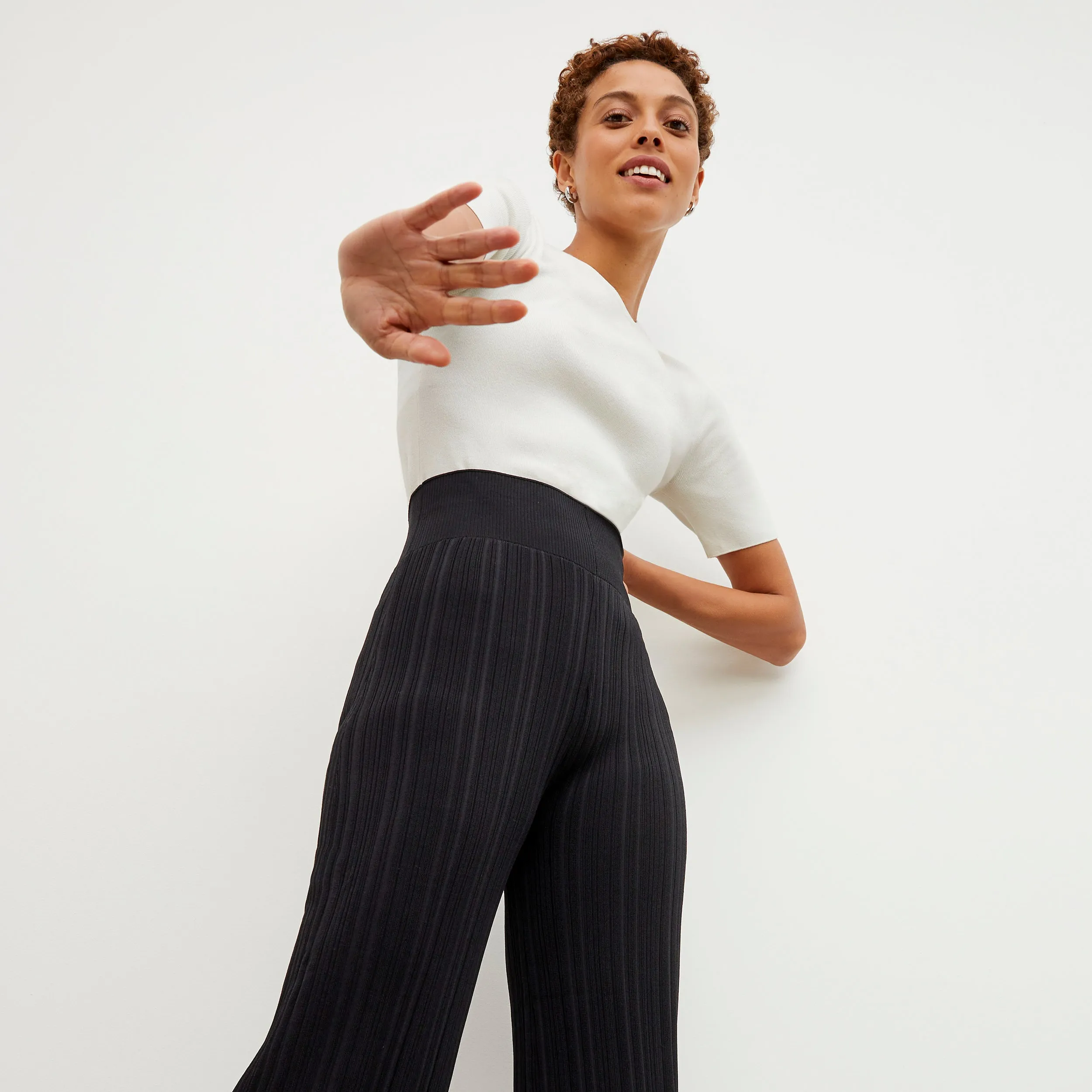 Marijane Pant - Textured Knit :: Black