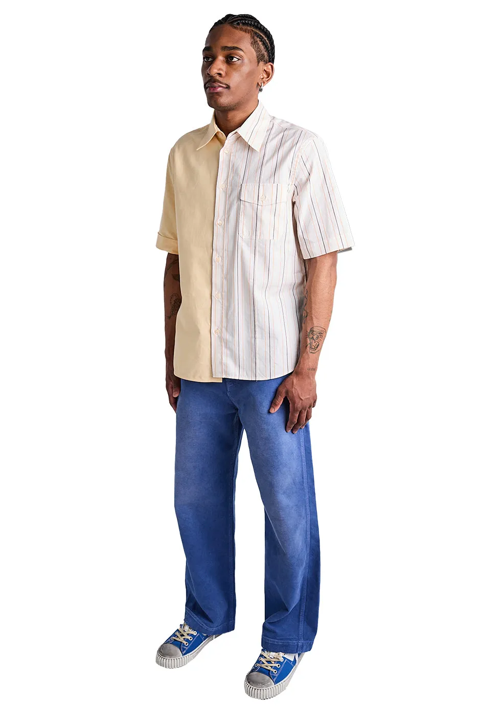 Overdyed Iris Blue Canvas Pants by Marni