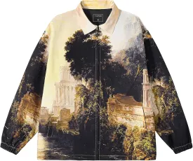Men's Lightweight Jackets Collared Bomber Windbreaker Zip Up Shirt Jacket Vintage Varsity Golf Coat Jackets for Men
