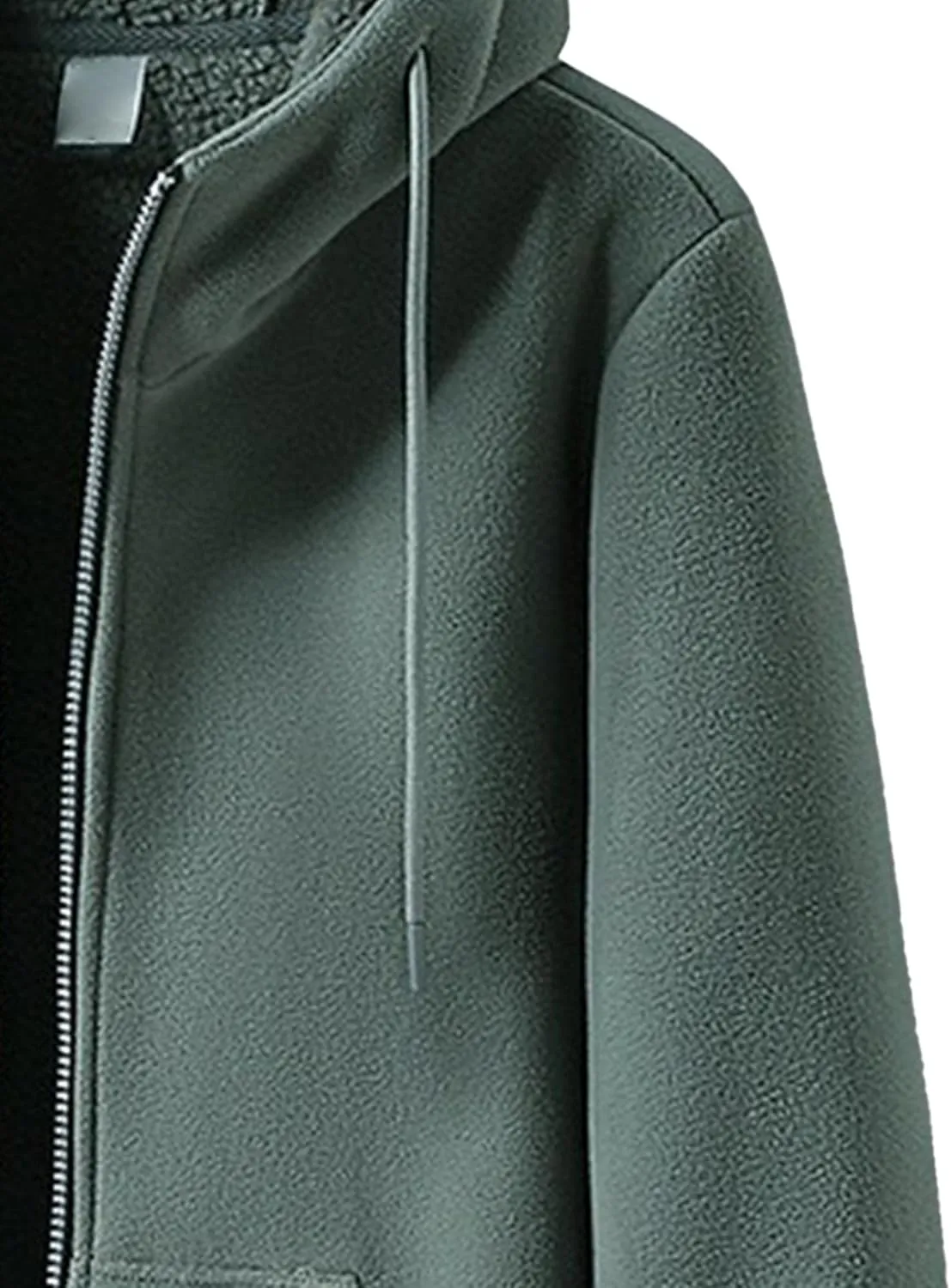 Men's Winter Warm Zip Up Hoodie Heavyweight Fleece Hoooed Sweatshirt Trendy Zip Up Fleece Fashion Outfits