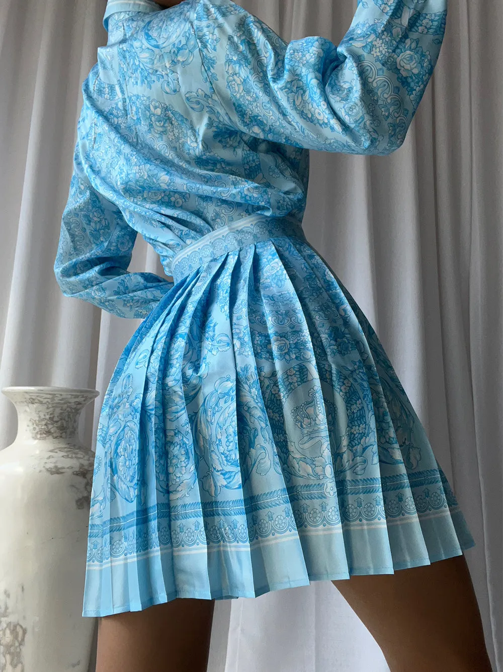 MIRAJE Blouse & Skirt Set in Azure