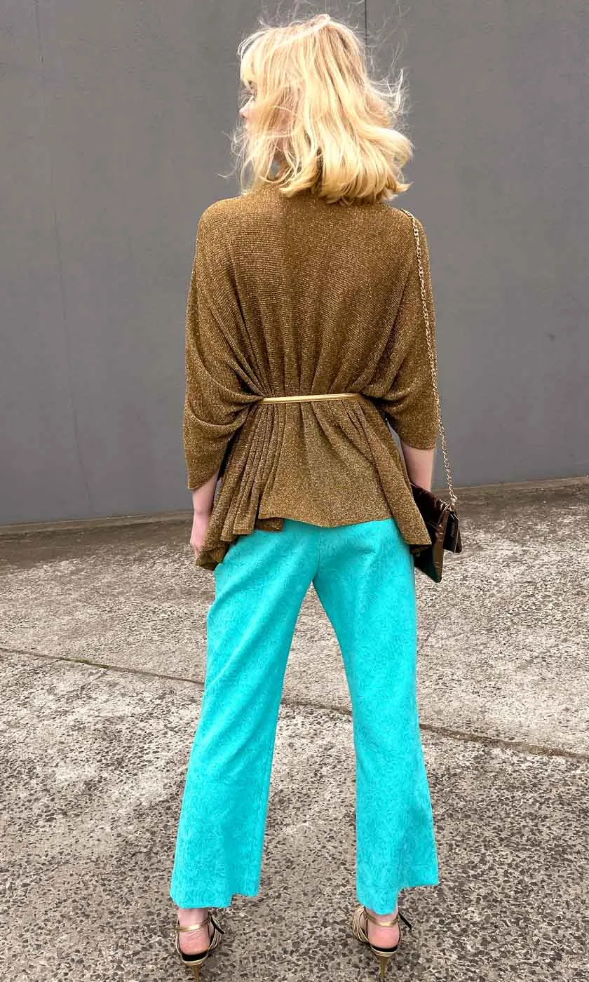 Luxe Momoni Drape Lurex Knit Cardigan for Effortless Elegance