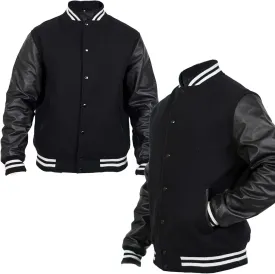 Mount Helicon Two-Tone Leather Baseball Varsity Jacket for Men - Premium Quality and Unique Design