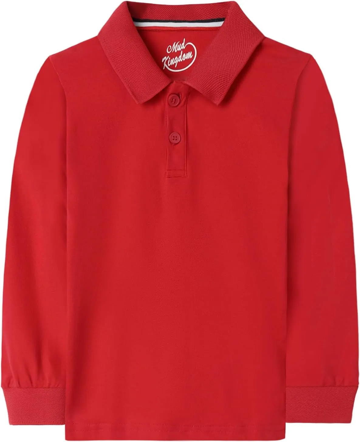 Mud Kingdom Boys Long Sleeve Pique Polo Shirt School Uniform