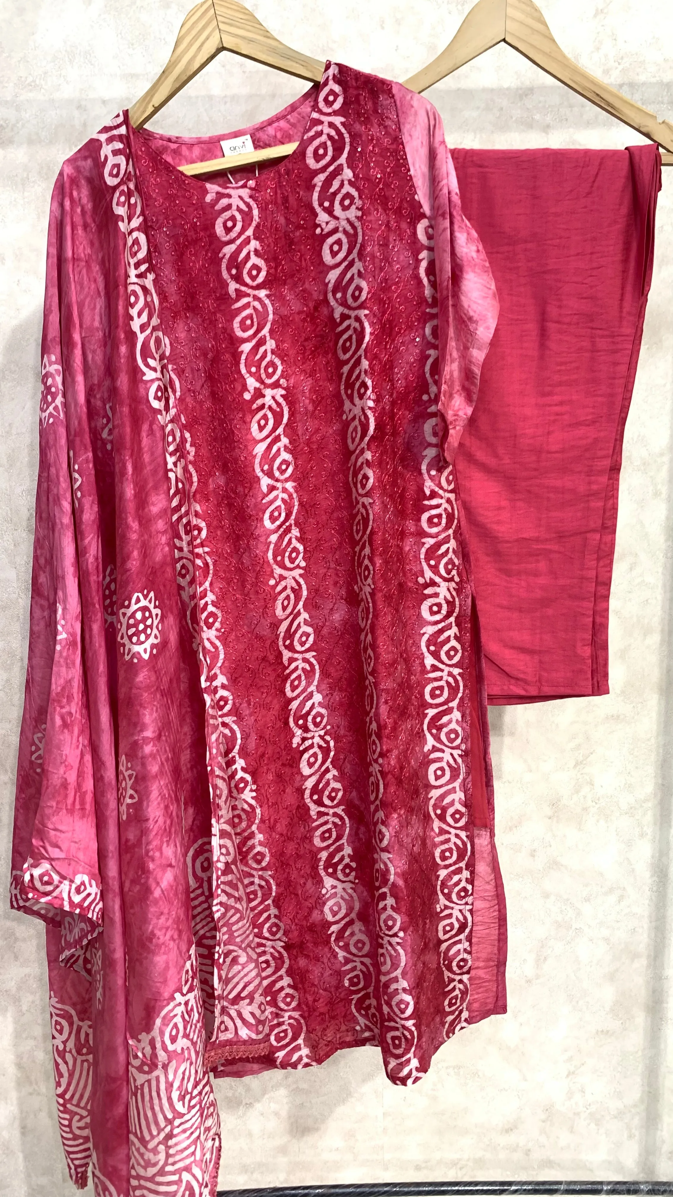 MULBERRY PINK BATIK KURTA SET