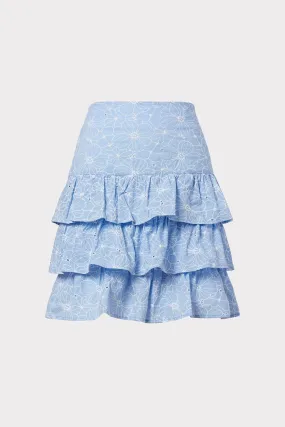 Nadine Floral Embroidered Cotton Skirt
