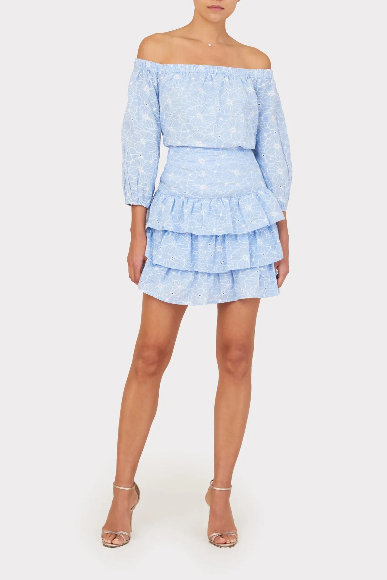 Nadine Floral Embroidered Cotton Skirt