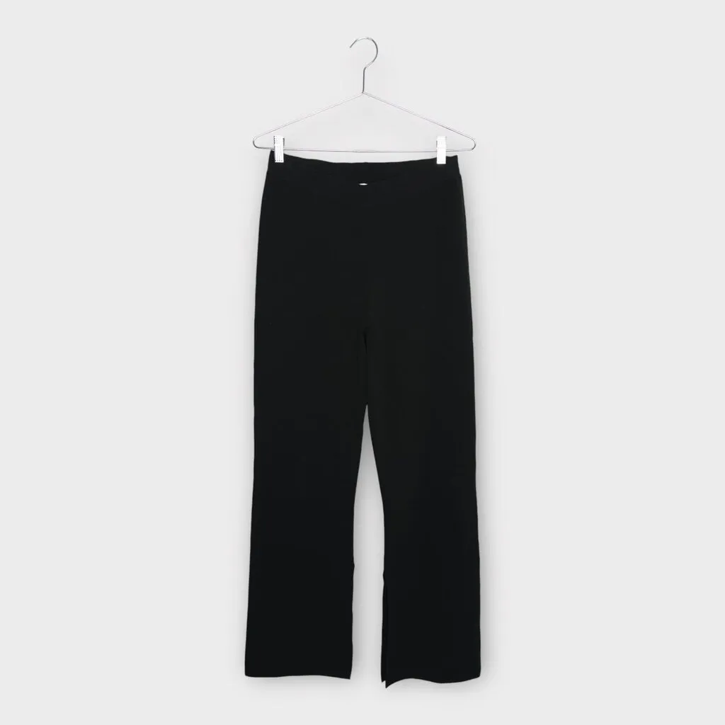 Nanushka Black Knit Straight Leg Pants