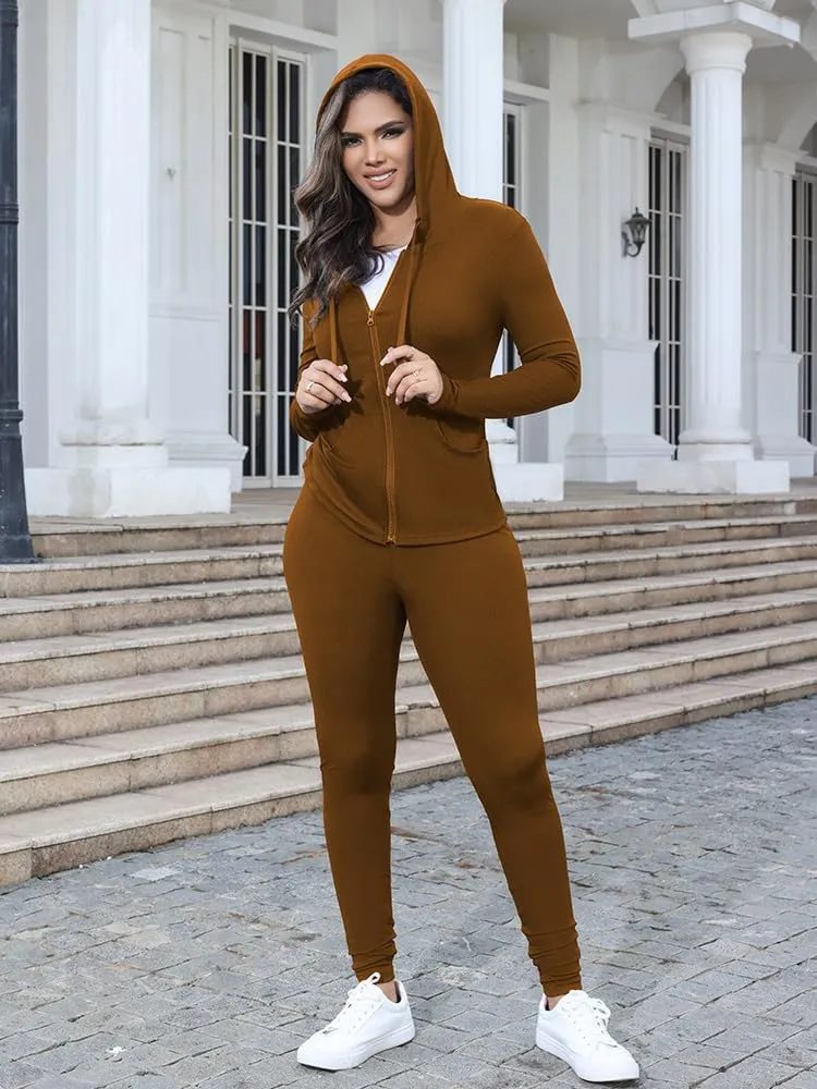 Nimsruc Two Piece Outfits for Women Casual Bodycon Sweatsuits