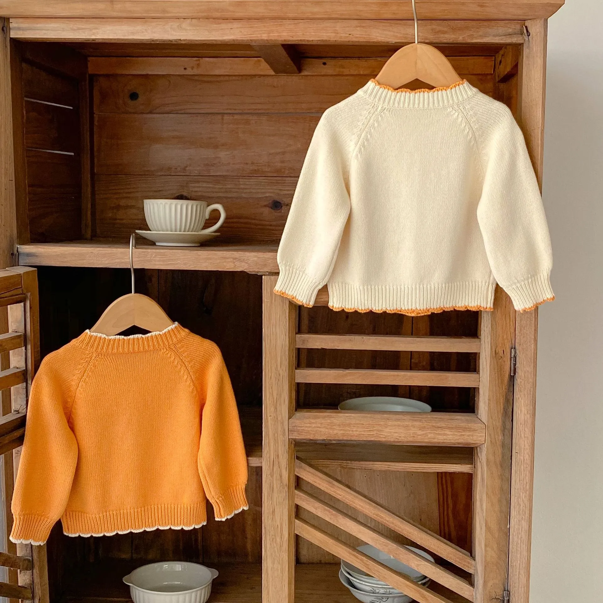 Orange Bloom Knitted Cardigan