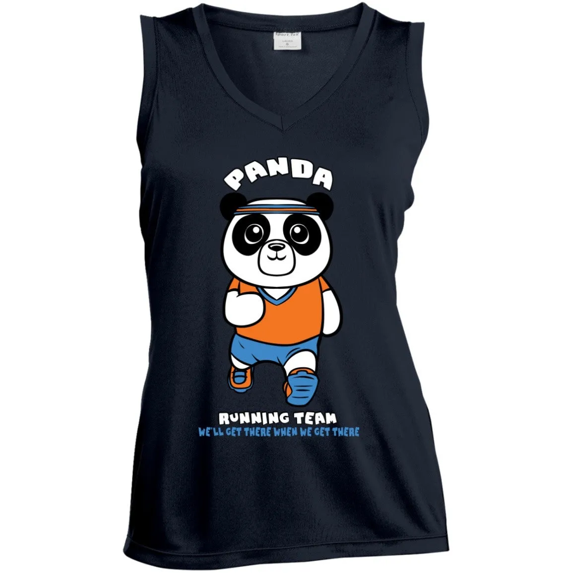 Panda Running Team Ladies Sleeveless Dri Fit V Neck