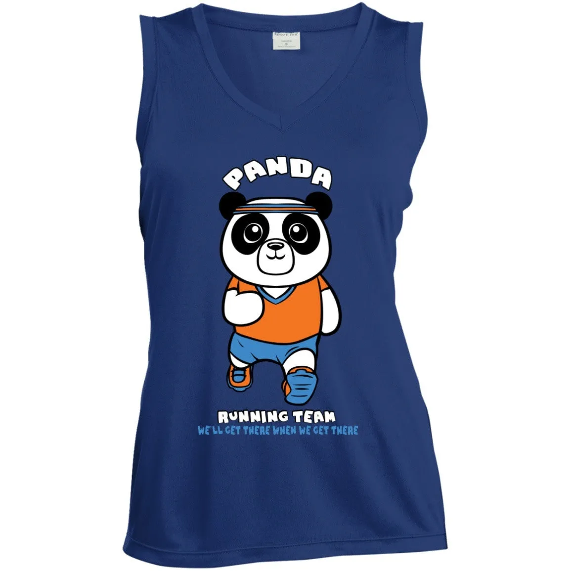 Panda Running Team Ladies Sleeveless Dri Fit V Neck