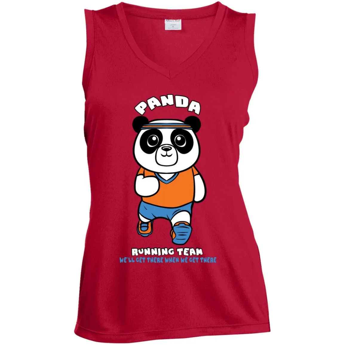 Panda Running Team Ladies Sleeveless Dri Fit V Neck