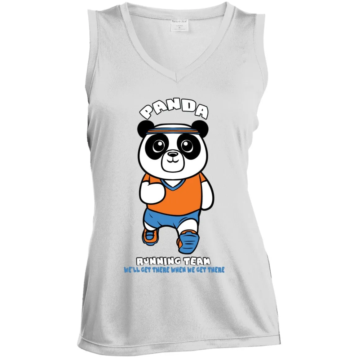 Panda Running Team Ladies Sleeveless Dri Fit V Neck