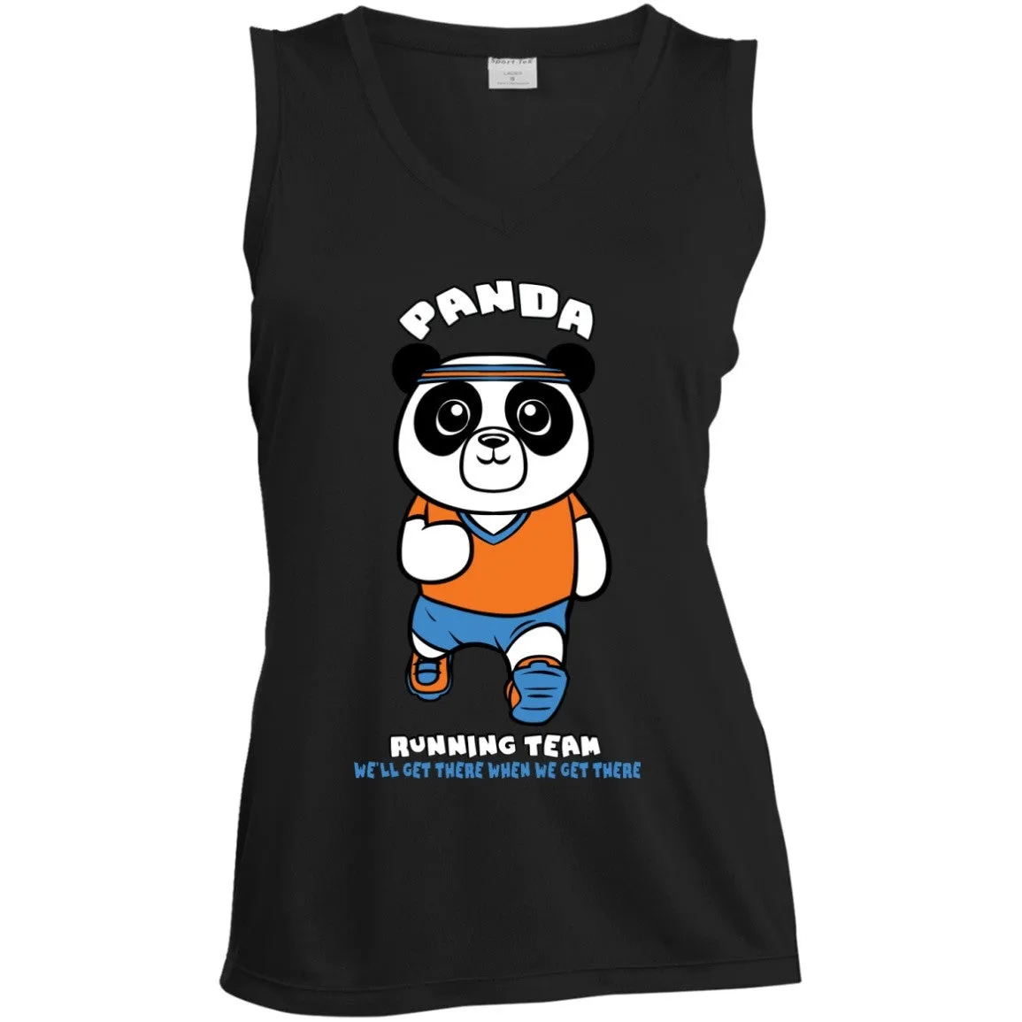 Panda Running Team Ladies Sleeveless Dri Fit V Neck