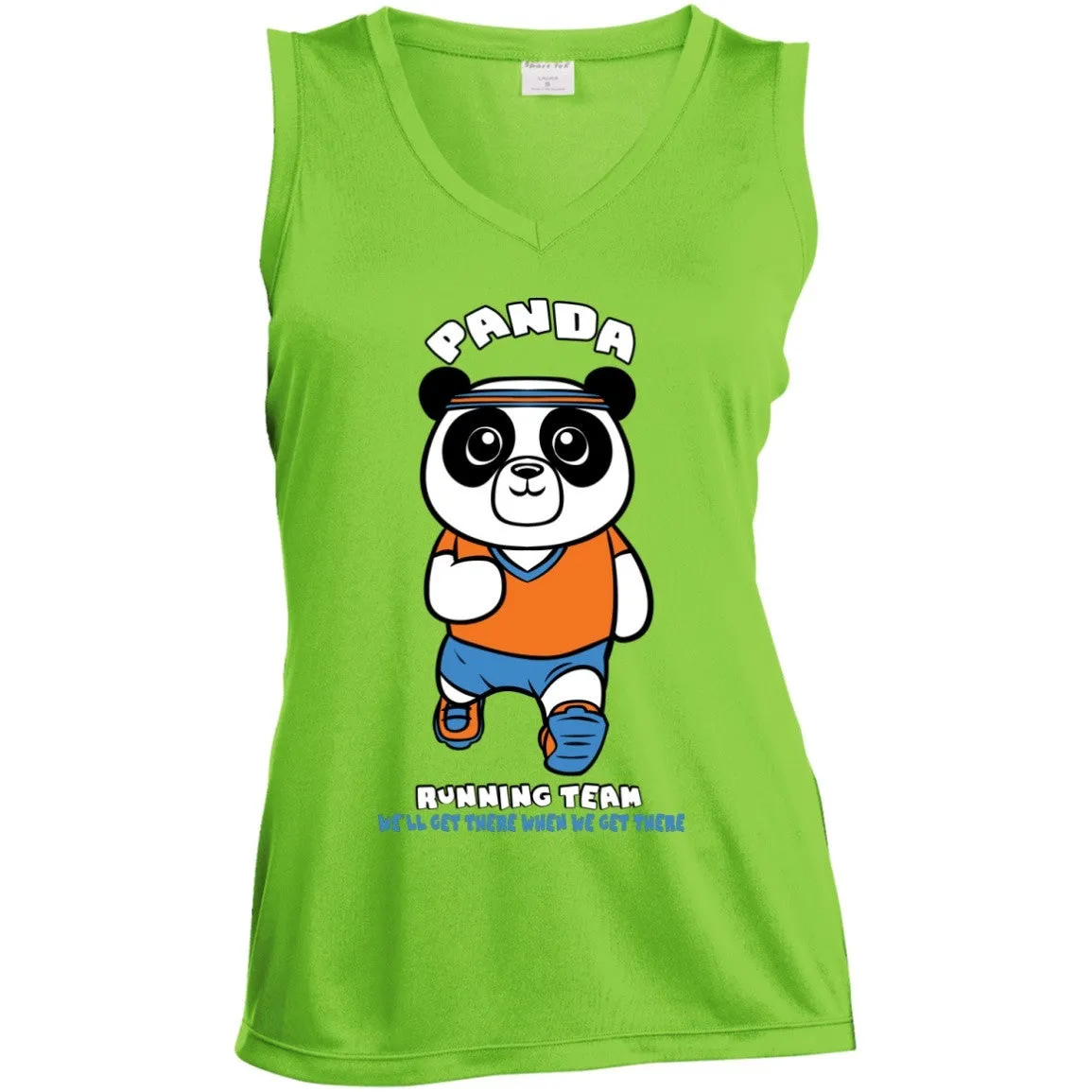 Panda Running Team Ladies Sleeveless Dri Fit V Neck