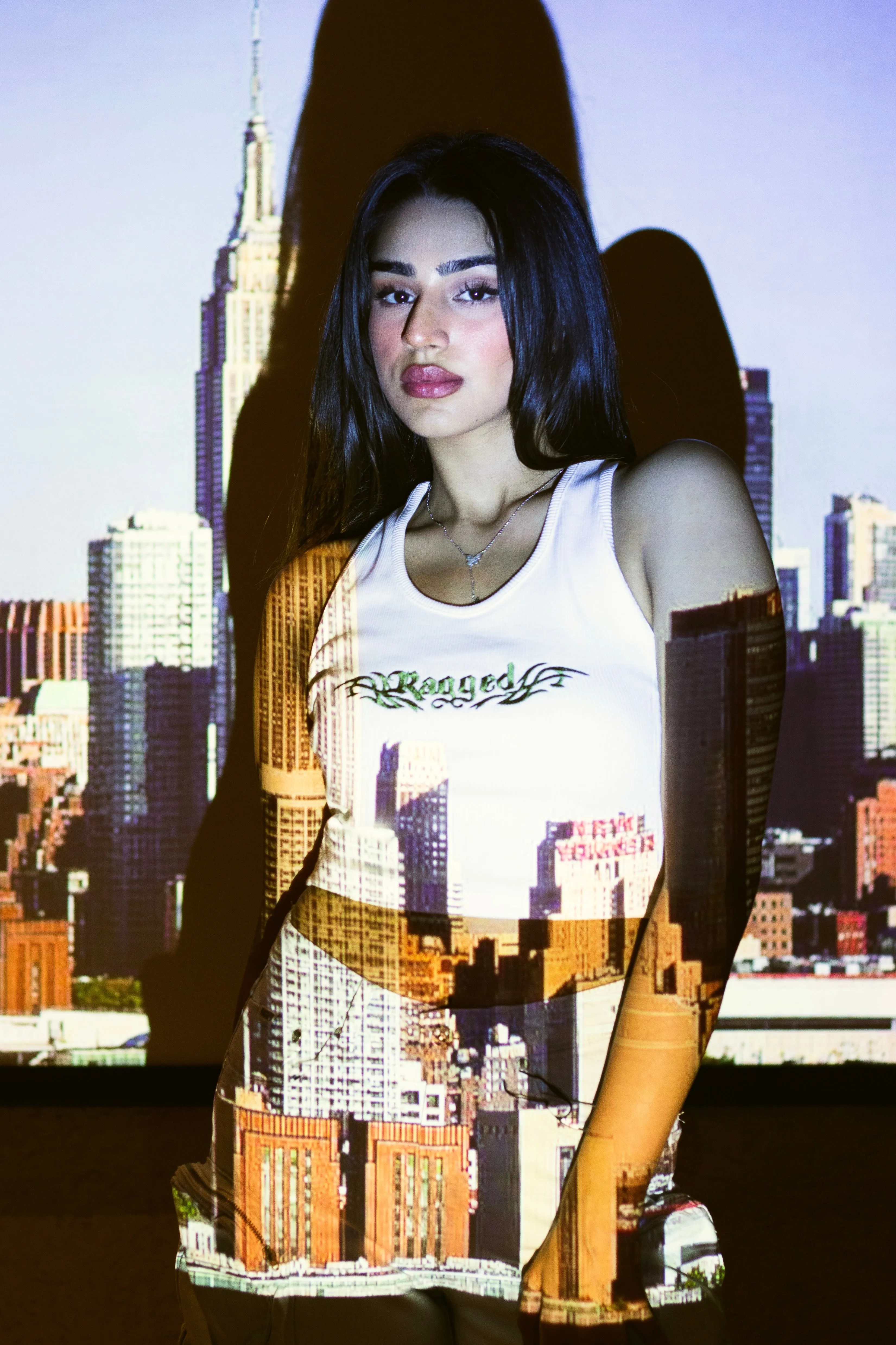 Ragged White Ribbed Vest Top