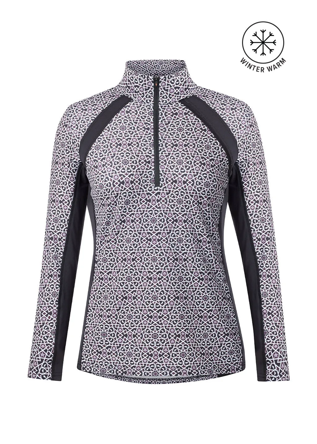Rail Side Quarter Zip Fleece Tech Top - Print