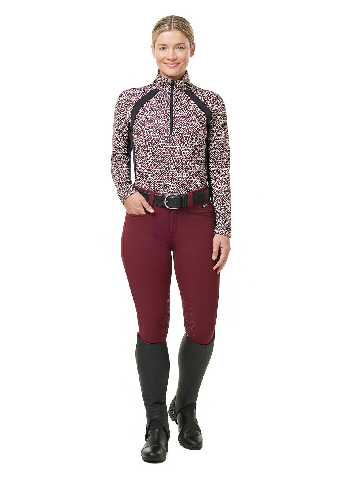 Rail Side Quarter Zip Fleece Tech Top - Print