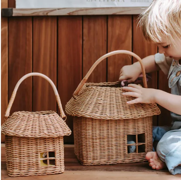 Rattan hutch big basket