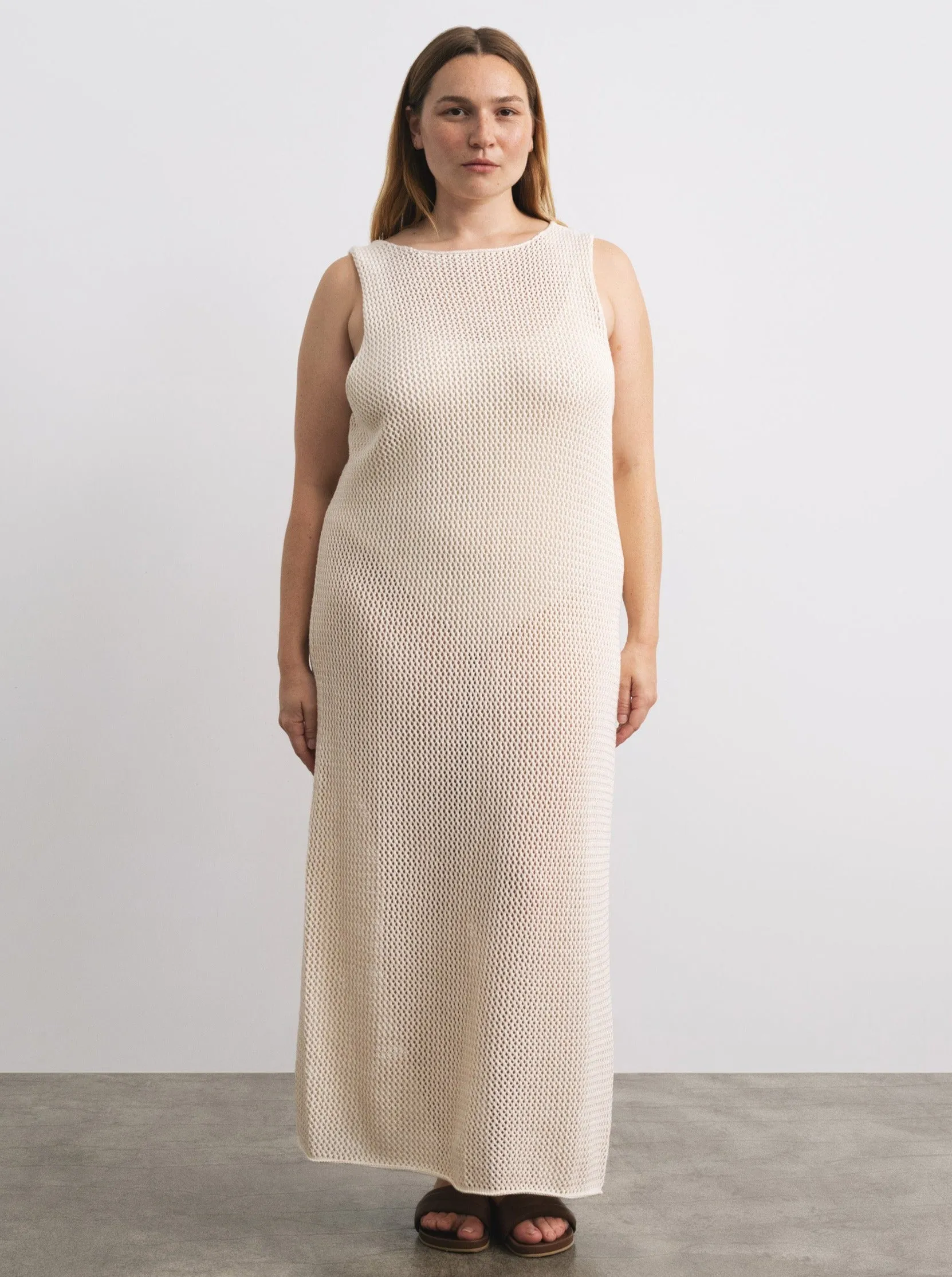 Reese Dress in Ecru - Organic Tanguis Cotton