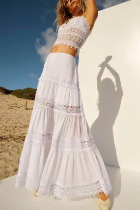 Ruth Long Skirt n White