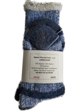 S632 Alpaca Thermal Navy Stripe Ladies Small