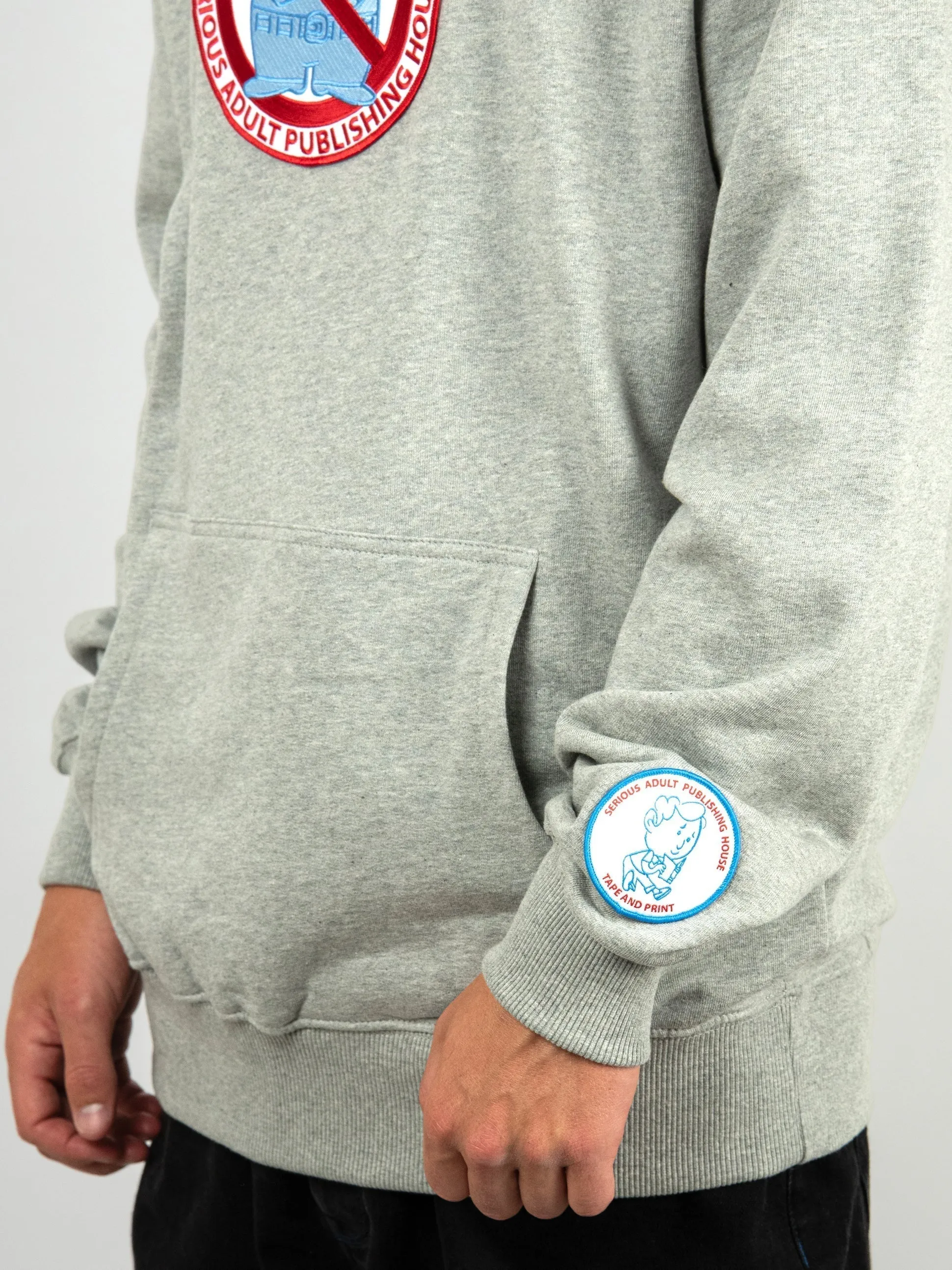 Serious Adult - Stop Cop’s - Heavyweight Hooded Sweatshirt - Grey Melange