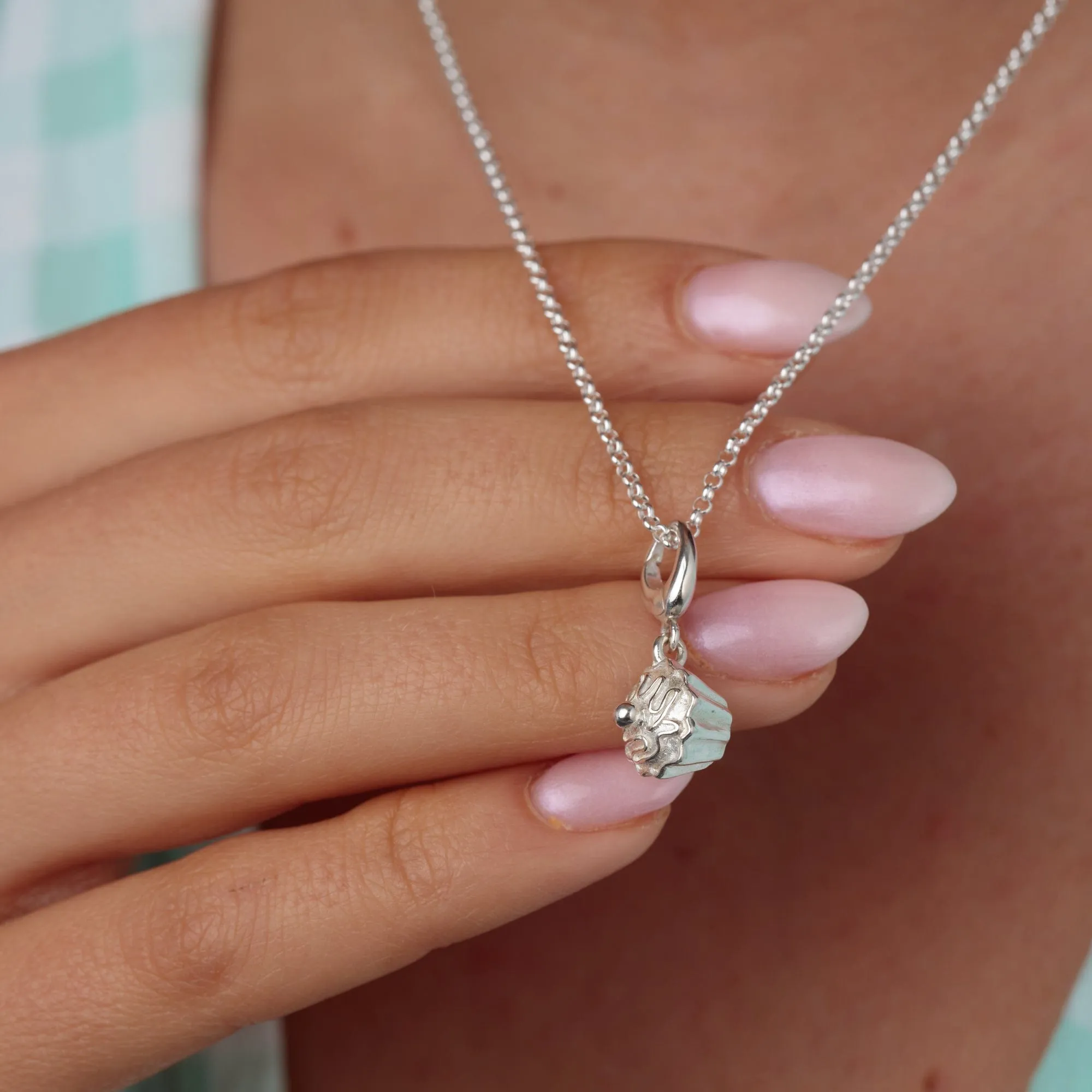 Silver Cupcake Necklace