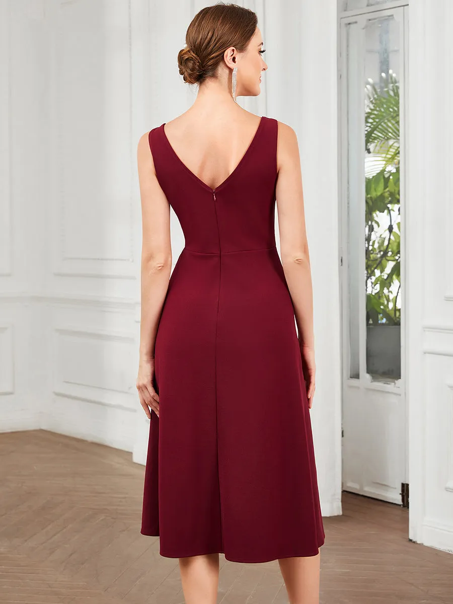 Sleeveless Asymmetrical Hem Wholesale Evening Dresses with V Neck