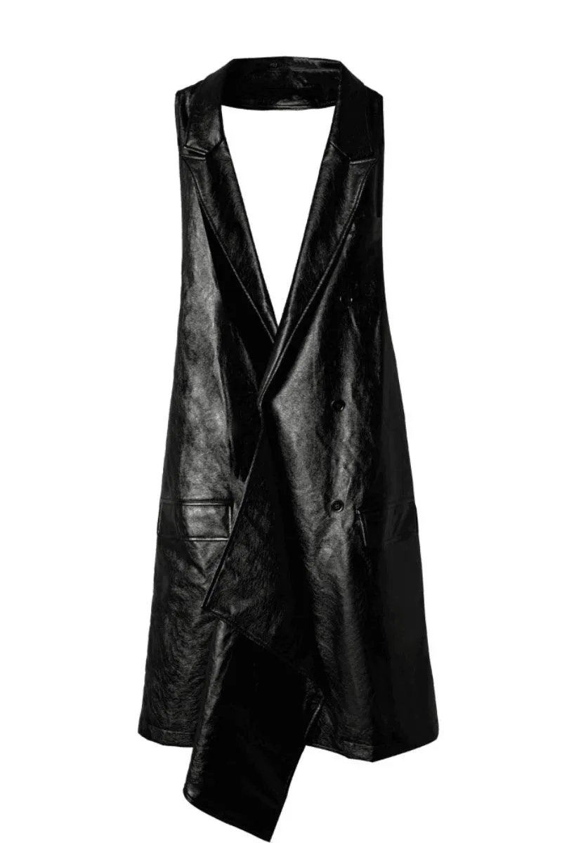 Sleeveless Leather Jacket