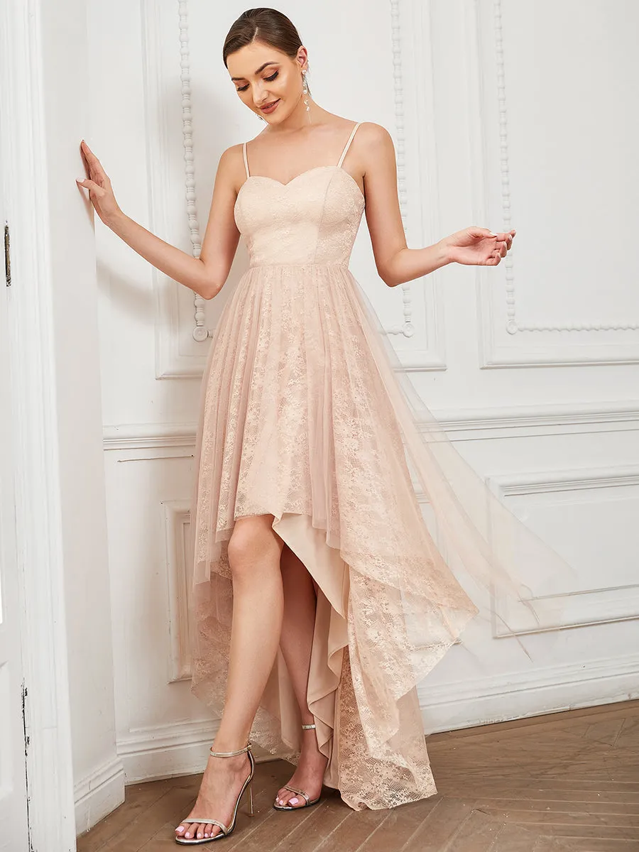 Spaghetti Straps A Line Asymmetrical Hem Wholesale Bridesmaid Dresses