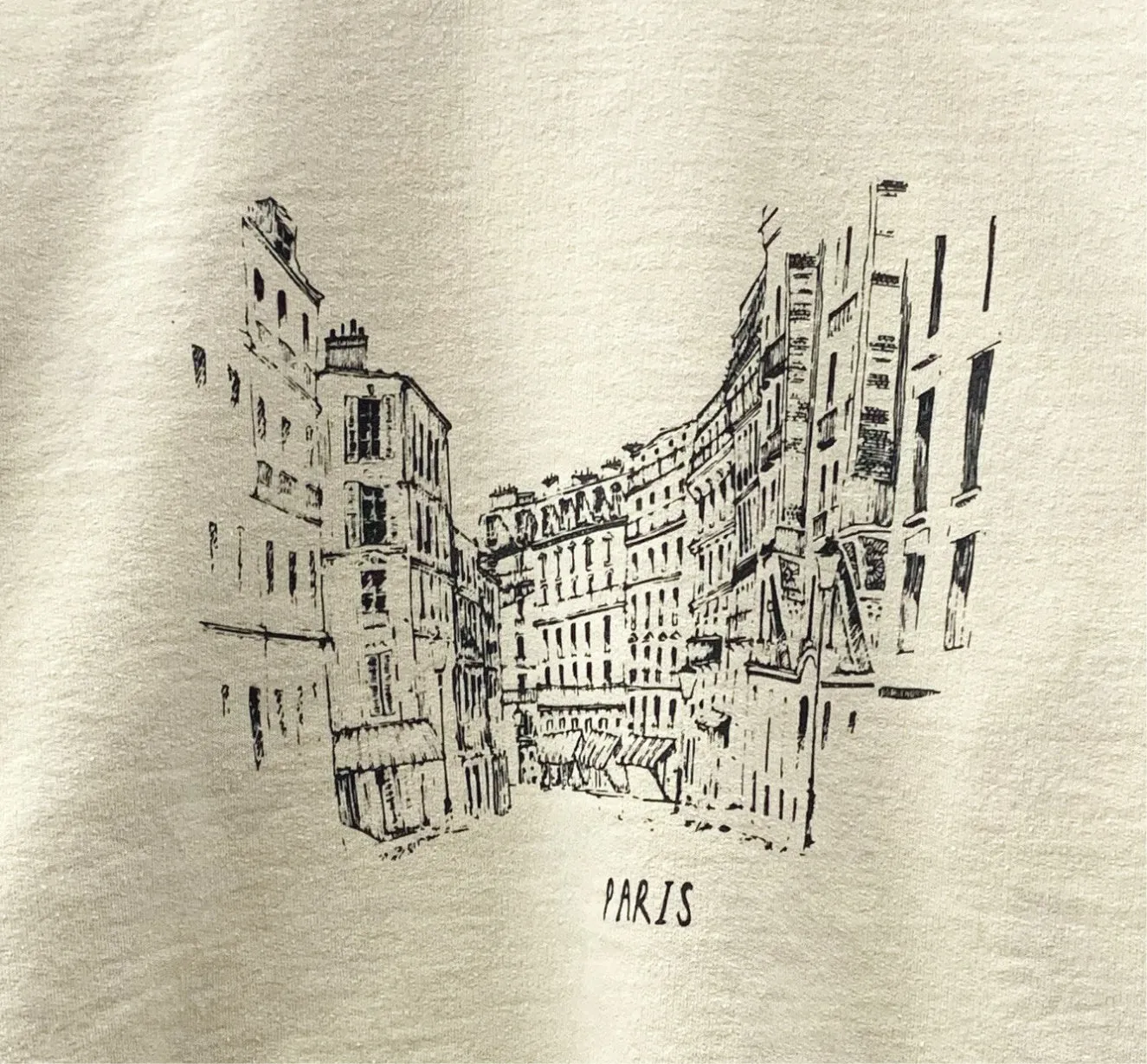 Streets of Paris Beige Graphic Unisex Crewneck Sweatshirt