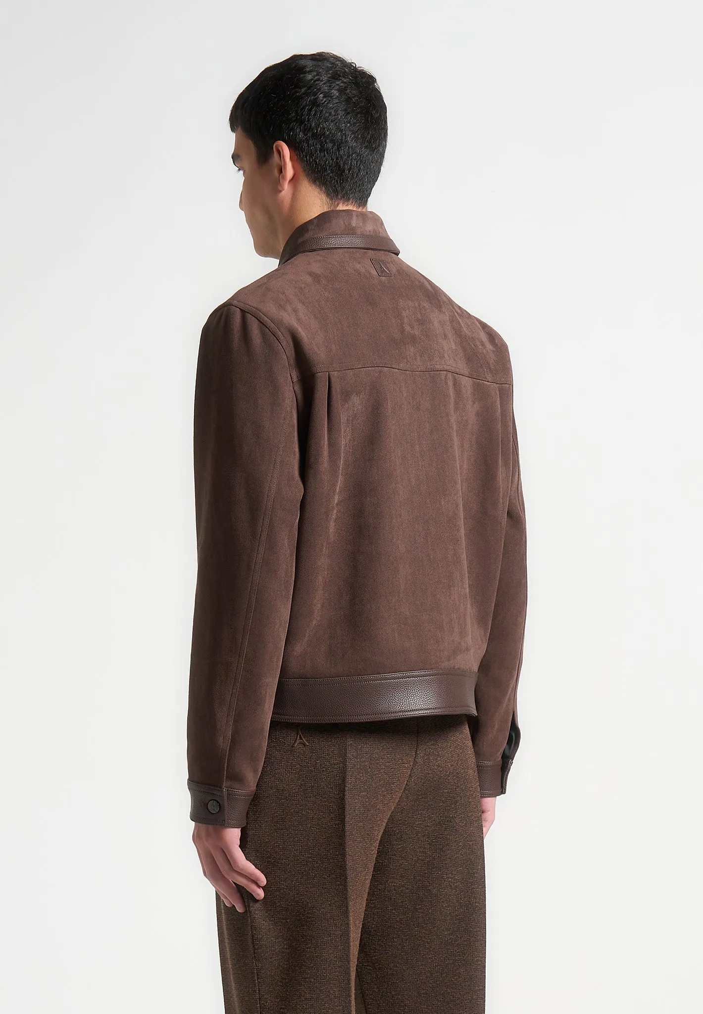 Brown Suede and Pebbled Leather Jacket