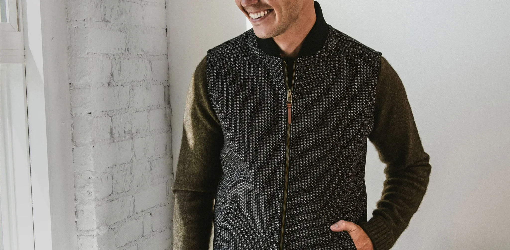 The Able Vest in Wool Beach Cloth