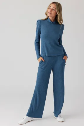 Thermal Wide Leg Pant - Atlantic