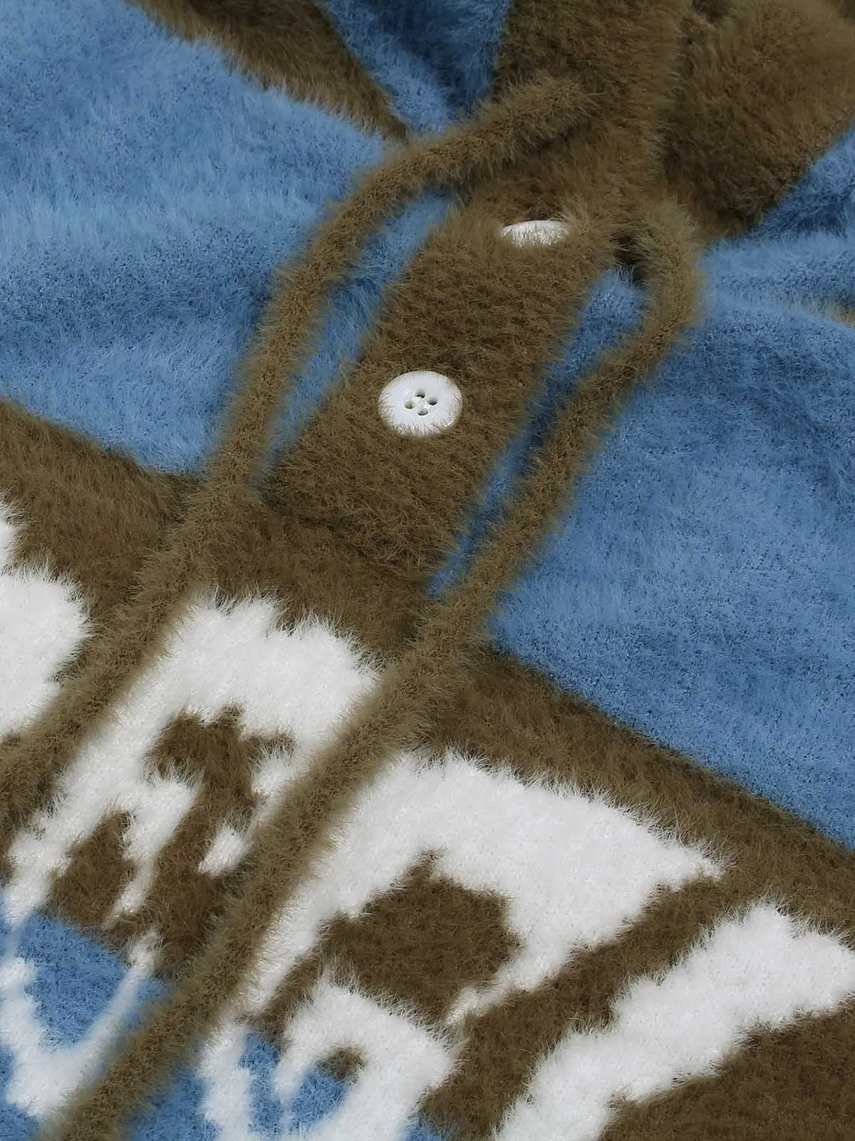 Thesupermade Jacquard Knit hooded Striped Sweater