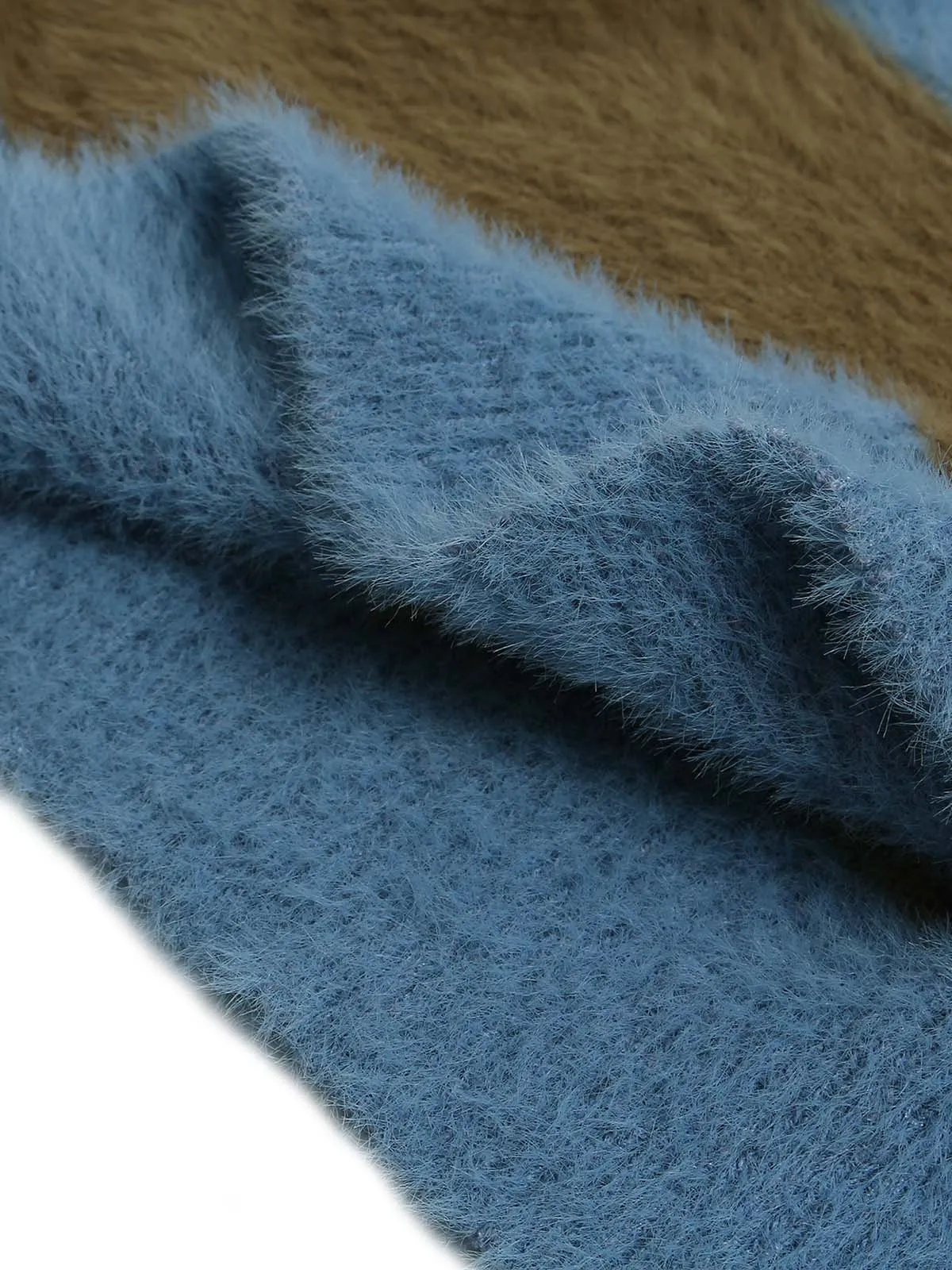 Thesupermade Jacquard Knit hooded Striped Sweater