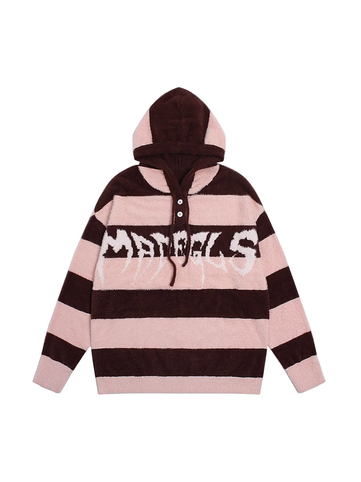 Thesupermade Jacquard Knit hooded Striped Sweater