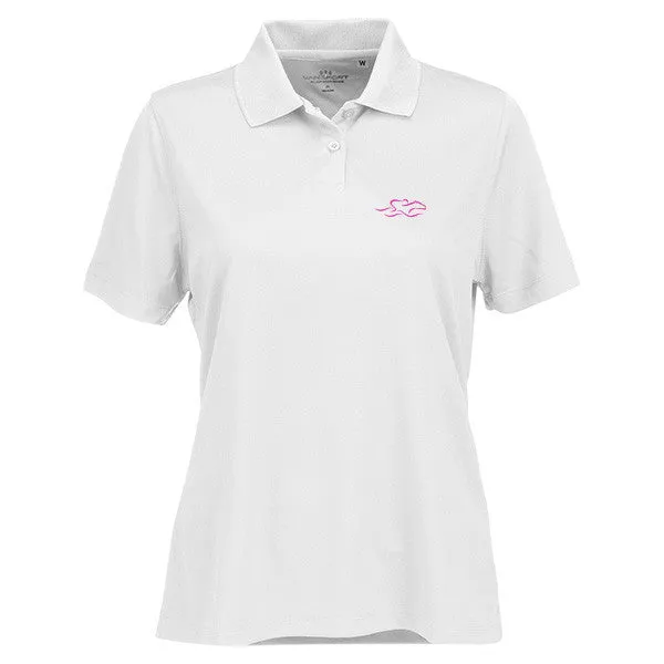 Two Button Mesh Polo - White