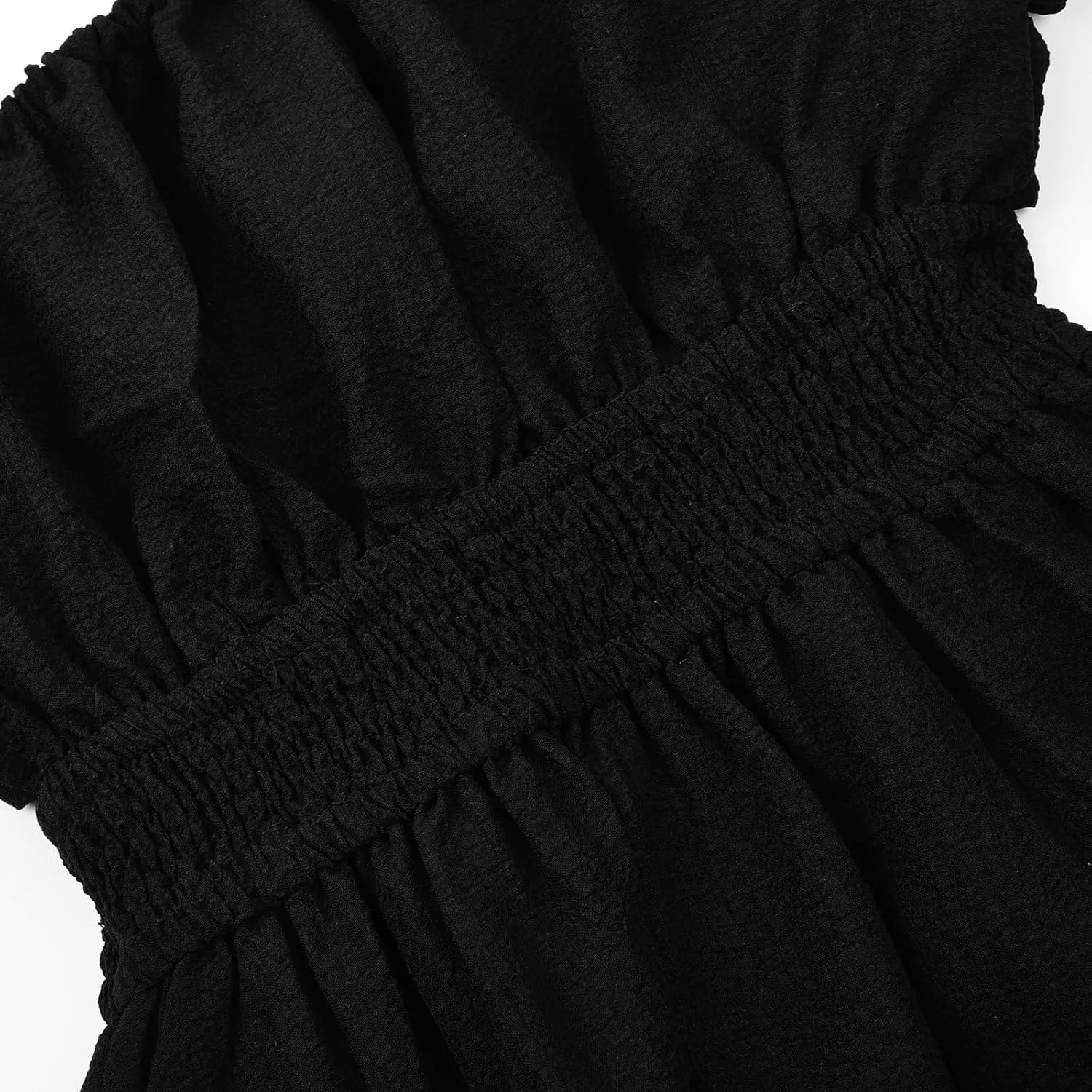 Uhnice Girls Summer Casual Dress Bow Tie Back Dresses Off Shoulder Ruffled Hem