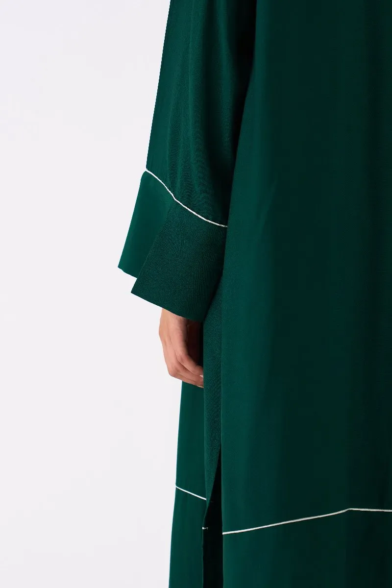 V Neck Kaftan Co ord Set of 2 Forest Green
